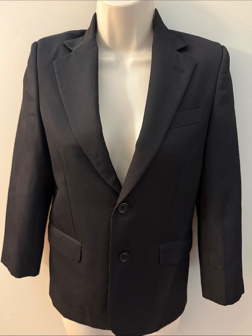 Andrew Fezza Black Women's Two-Button Blazer 3/4 sleeve
